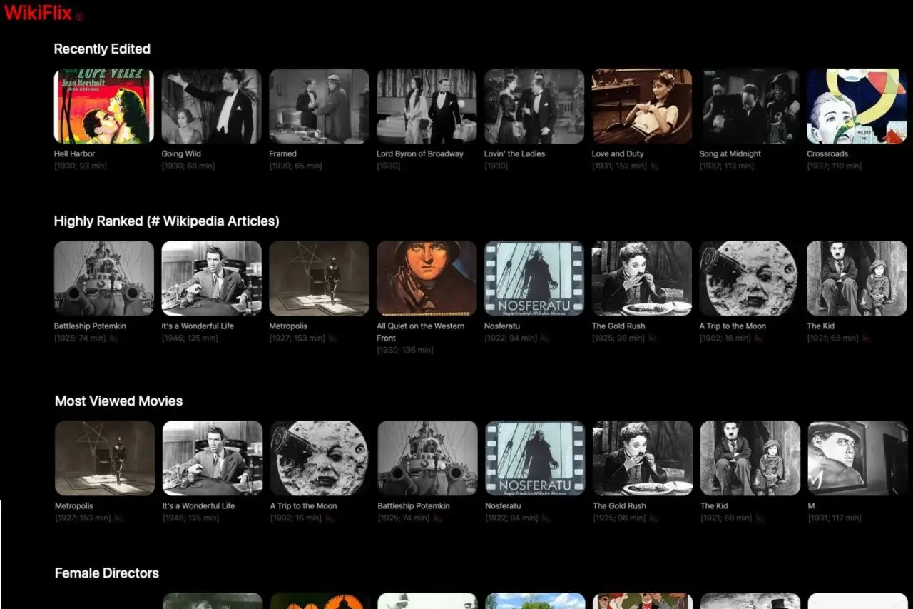 WikiFlix Helps You Catch Up on Films That Just Entered the Public Domain